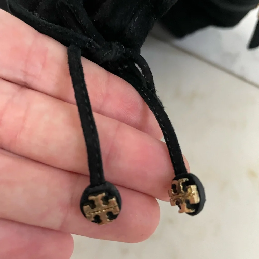 Tory Burch 41621 Black Over The Knee Suede Leather Laila Block Heel Boots size 8 - Picture 13 of 16